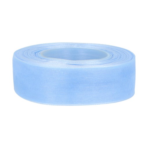 MODRÁ ŠIFÓNOVÁ STUHA modrá polyesterová STUHA 25mm ORGANZA 3149