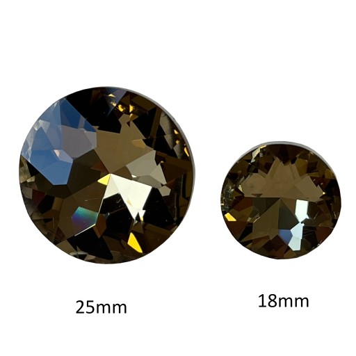Poťahový sklenený gombík - hnedý 18mm - 10 ks
