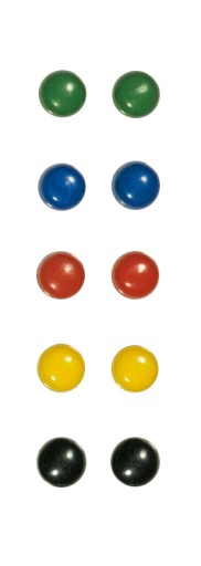 MAGNETY NA DOSKY 10 ks 15 mm MIX