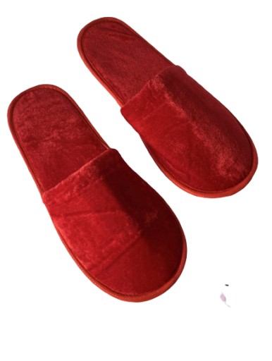 PAPUČKY DOMÁCE PAPUČKY PRE HOSTÍ HOTELA, PRIKRÝVANÉ 29 cm ČERVENÉ - 1 PÁR