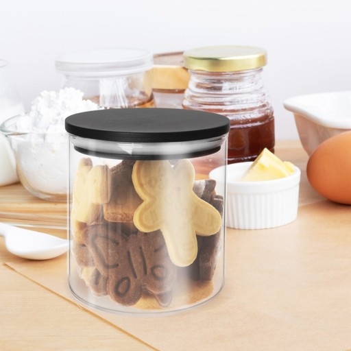 KUCHYŇSKÁ dóza na sypké produkty, potraviny, sklo, s tesnením, 450 ml