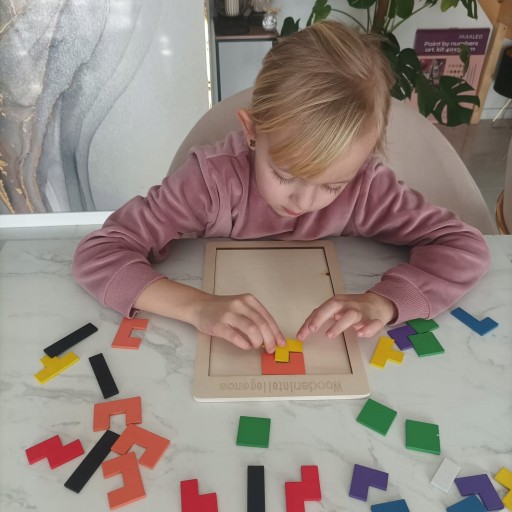 DREVENÉ LOGICKÉ HÁDANKY DREVENÉ BLOKY TETRIS 40 kusov