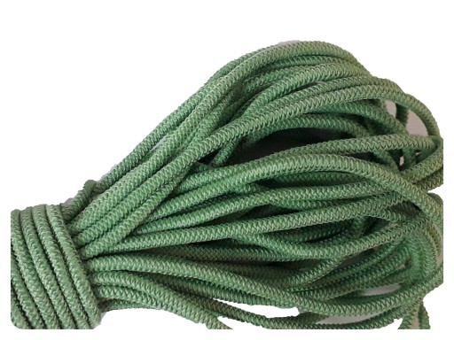 Okrúhla zapletaná guma, 3 mm, mäkká elastická, zapletaná gumená šnúrka, 5 m, zelená