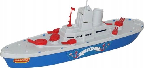 Výletná loď Vojenská loď BOLD biela a modrá 46 cm Polesie