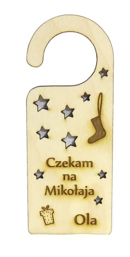 VIANOČNÝ PRÍvesok ČAKÁM NA DARČEK MIKULÁŠKA MC54