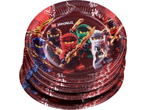 LEGO NINJAGO papierové TANIERE Na narodeniny 23 cm Narodeninové 8 ks