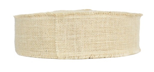Jutová stuha, BIELENÁ JUTA, 10 cm METRA