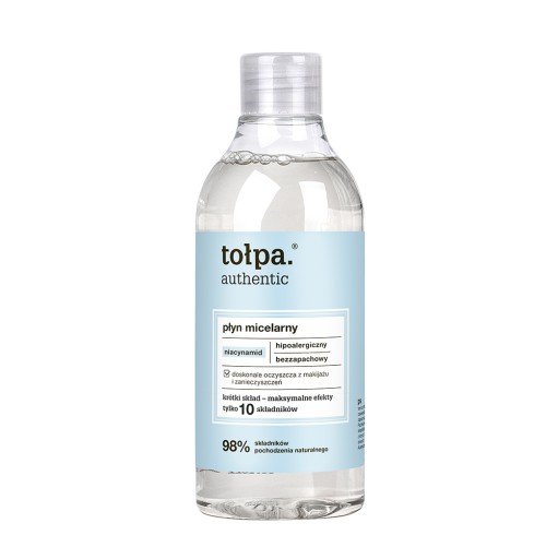 TOŁPA hypoalergénny micelárny fluid bez parfumácie, ktorý upokojuje začervenanie