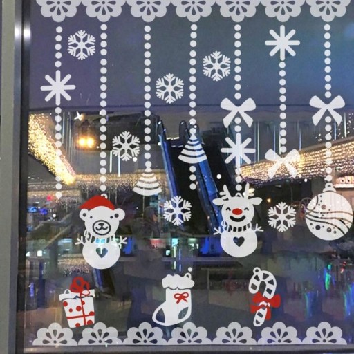 6x PLACHTOVÉ VIANOČNÉ NÁLEPKY SKLENENÉ OKNO VEĽKÝ NÁBYTOK