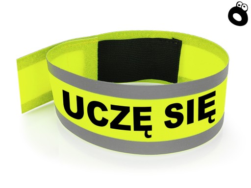 Reflexný pásik s gumičkou, UČÍM SA, žltý