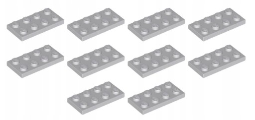 LEGO Plate 2x4 Svetlošedá Svetlomodrošedá 10 dielikov 4211395 3020