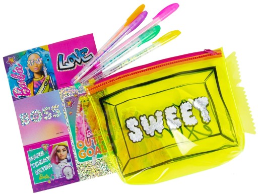 BARBIE EXTRA SET KRABIČKA NA ceruzku S NÁLEPMI