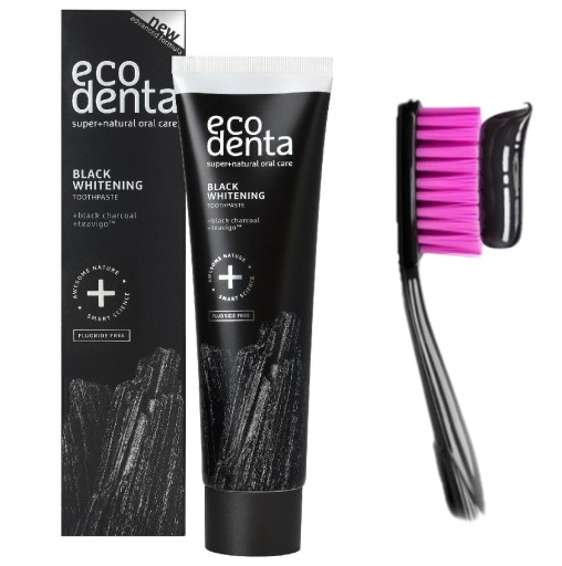 Bieliaca zubná pasta bez fluoridu Black with Carbon Ecodenta 100ml