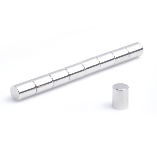 Cylindrický neodymový magnet MW 6x8 N38, sada 10 kusov