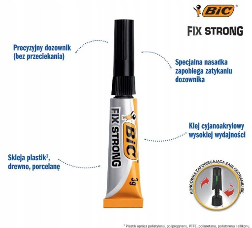 BIC FIX STRONG SUPER GLUE OKAMŽITÉ RÝCHLO SCHNUTÉ STRONG 3g