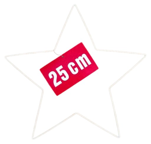 BIELA kovová hviezda 25 cm - lapač snov