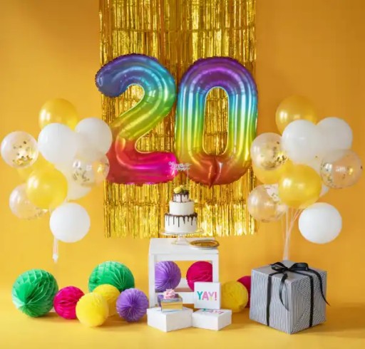 OMBRE fóliový balón číslo 0 narodeninový dúhový XXL
