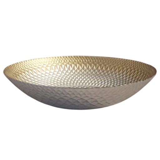 MISKA, VEĽKÝ ZLATÝ ZDOBENÝ SKLENENÝ TANIER, 33CM