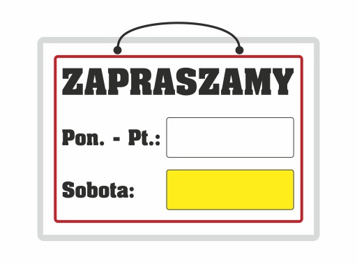 Laminovaný nápis OTVÁRACIE HODINY pre predajňu A5