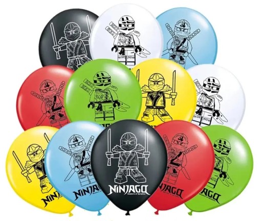 BALÓNOVÉ BALÓNY NINJAGO NINJA GO DARČEK K NARODENINÁM HEL 12ks