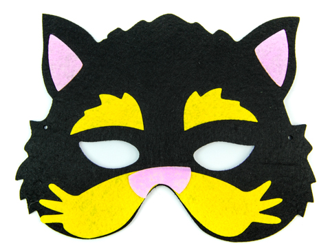 Plstená MASKA pre deti CAT black outfit MAČIATKA