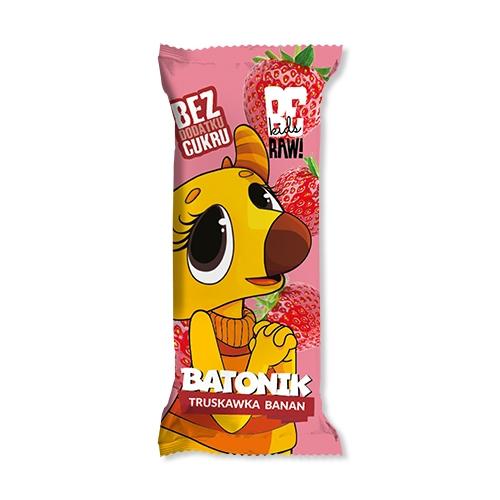 BeRAW Kids Jahodová banánová tyčinka, 25 g