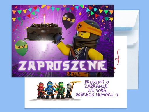 LEGO NINJAGO POZVÁNKA NA NARODENINY DIEŤAŤA + OBÁLKA ZDARMA