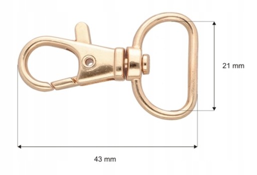 CRABINER KEYRING kovový 20mm zlatá rybka 2ks SKU 363