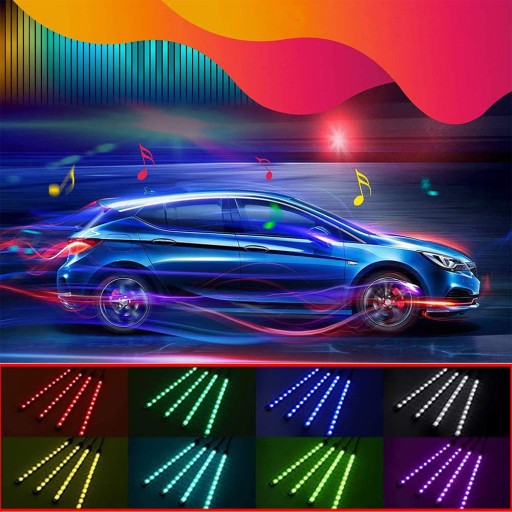 RGB LED OSVETLENIE DO INTERIÉRU AUTA PÁS KABÍNY + DIAĽKOVÉ OVLÁDANIE