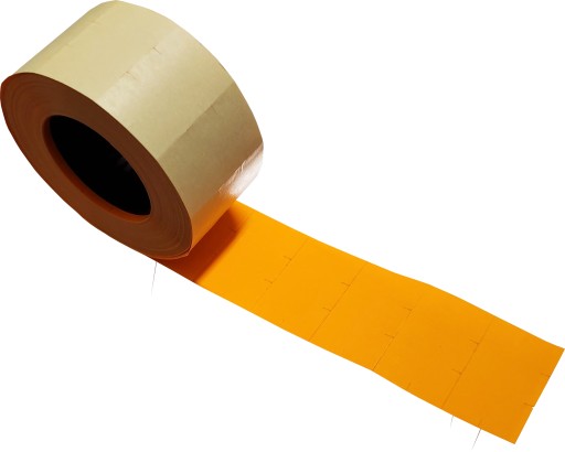 Páska do dvojradového etiketovacieho stroja 26x16mm oranžové visačky, cena 5 ks