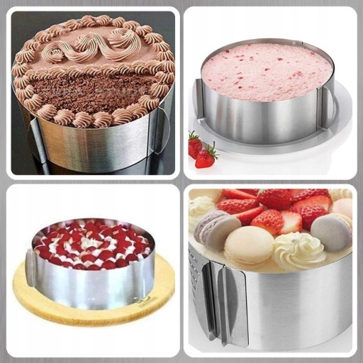 NASTAVITEĽNÝ TORTOVÝ PRSTEŇ 16-30cm CAKE RAIN Nastaviteľný oceľový lem FORM