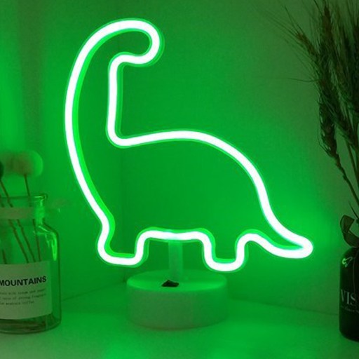 NEÓNOVÁ LED LAMPA DINOSAUR S 3xAA USB STOJANOM