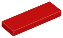 LEGO TILE 63864 TILE 1x3 červená (6g) 9 ks