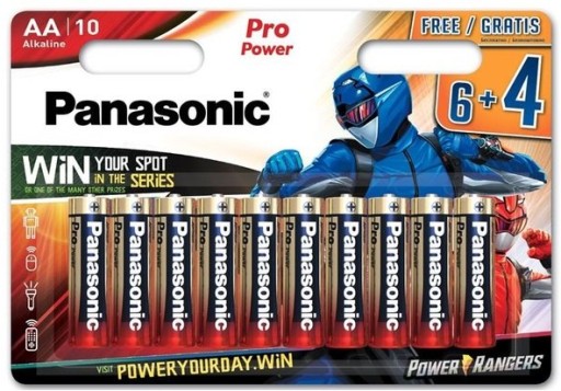 10 alkalických batérií Panasonic ProPower LR6 AA R6