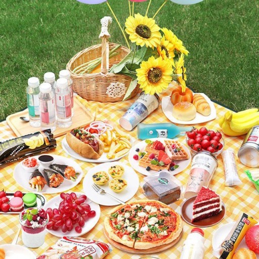 PLÁŽOVÁ PIKNIKOVÁ DEKA VODEODOLNÁ DEKA VEĽKÁ S PRENOSNÝM POUZDROM 200x200cm