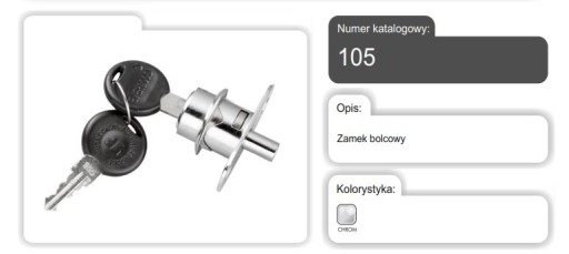ŠPIČKOVÝ ZÁMEK NÁBYTKU/CHROM 105 AMIX