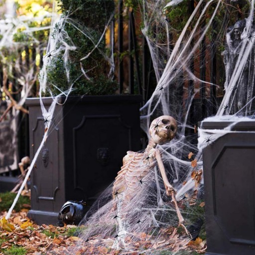 UMELÝ PAVÚČIK PRE HALLOWEEN 60G PLUS 60 PAVÚKOV V SÚPRAVE CCA 15m2