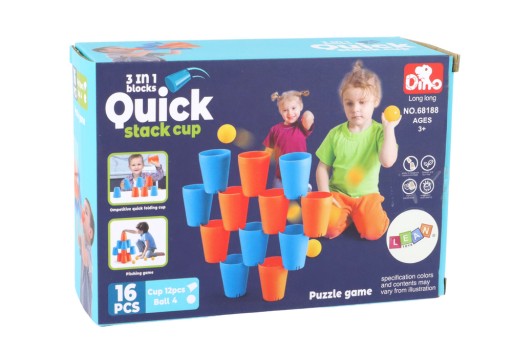 Zmyslové herné hrnčeky 3v1 kreatívne 16-dielne puzzle