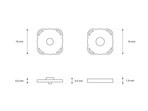 Plochá magnetická spona na vrecká 18 mm/2 mm