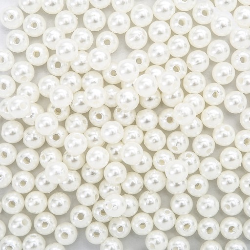 PERLY KORÁLKY DEKORATÍVNE PERLY biele 8mm 40g