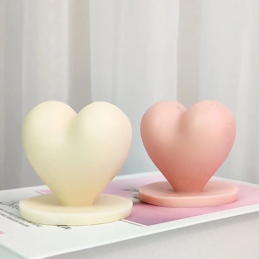 Silikónová forma na VOSKOVÉ SVIEČKY NA ODLIATIE MYDLA STOJACIE SRDCE NA VALENTÍNA