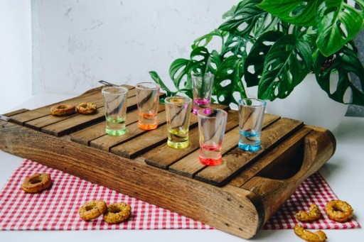 Poháre na panák na vodku GLASMARK Farebné dno 6x 25ml X x