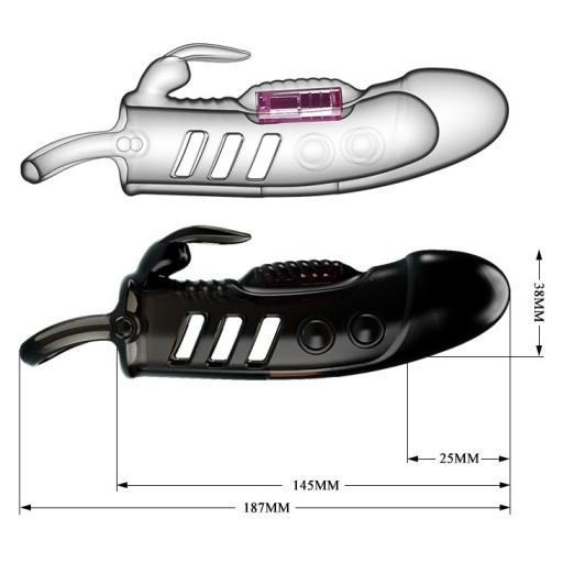 +2,5 cm návlek na penis s vibráciami Pretty Love