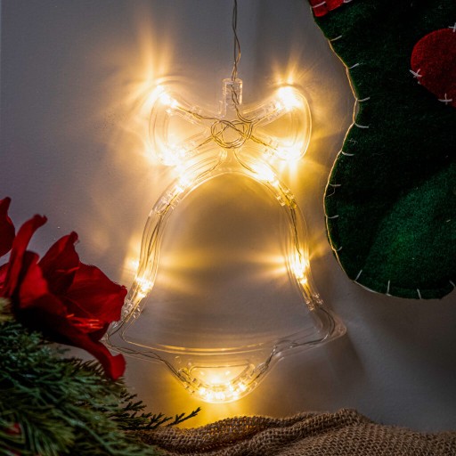 LED svetielka závesná dekorácia Vianočná dekorácia zvonček 10 LED diód