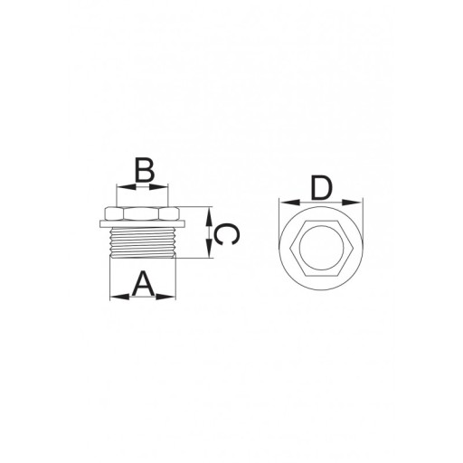 Pravá redukčná zátka chladiča Hydroland 1x1/2