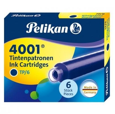 Náboje Pelikan 4001 TP/6 krátke, 6 ks - modré