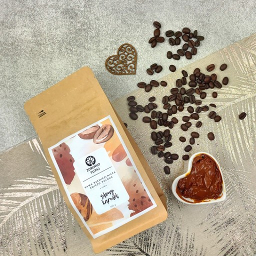 SALTED KARAMEL Zrnková káva Arabica s karamelovou príchuťou, čerstvo pražená, 150 g