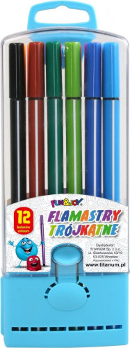 Trojuholníkové fixky v plastovej krabičke 12k