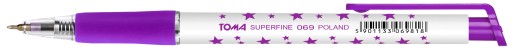Výsuvné guľôčkové pero PURPLE 0,5 mm TO-069 TOMA