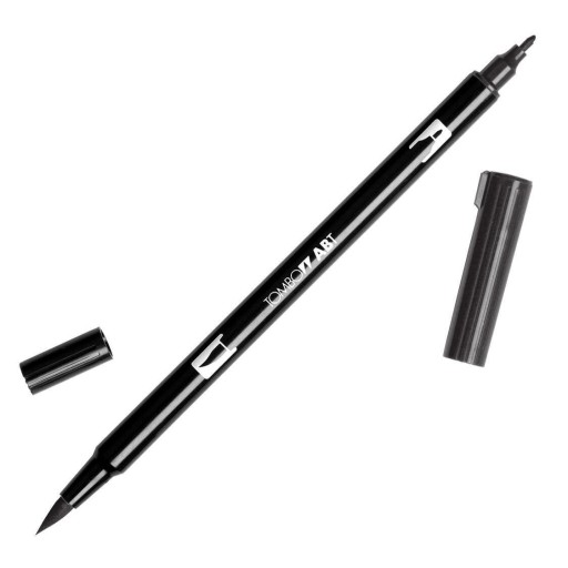 Obojstranná akvarelová fixa. Brush Pen black Tombow